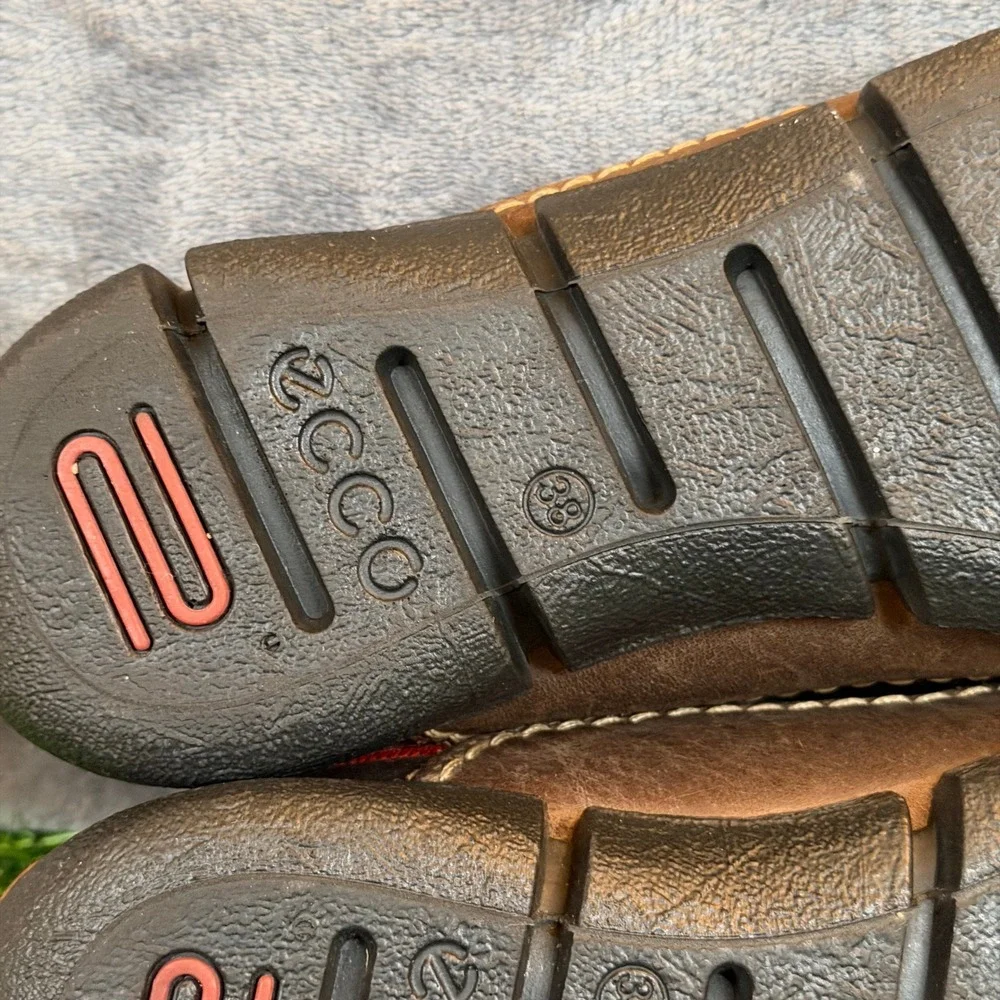 ECCO Biom Walking Shoes Womens Us 7-7.5 EU 38 Brown Leather Lace‎ Up